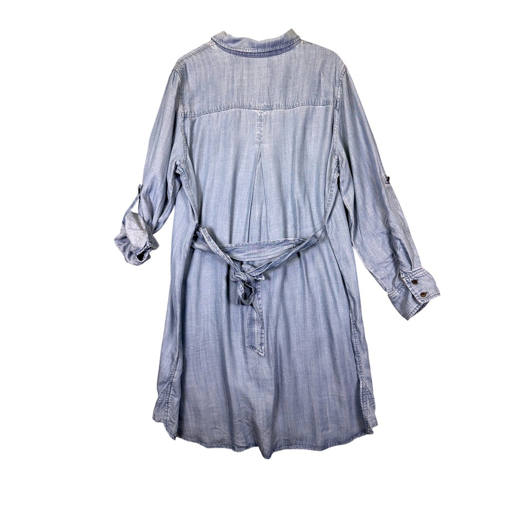 Falls Creek Iightweight Chambray Denim Shirt Dress NWT Coastal Western Normcore - Picture 2 of 10